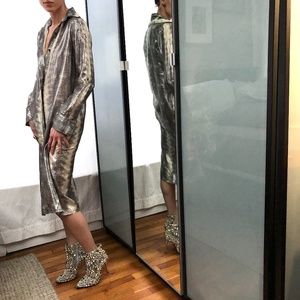 10 Crosby Derek Lam metallic shirt dress
